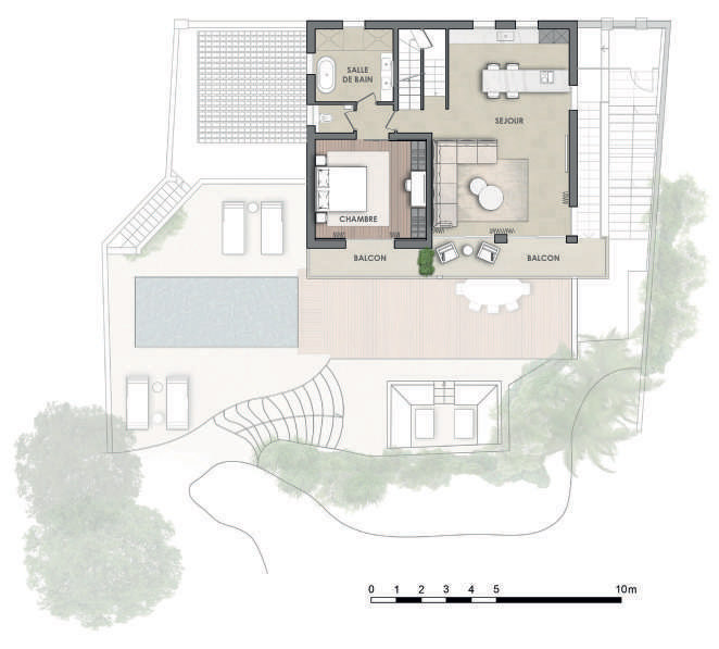 Plan de la villa Cala Bianca vue mer à Cassis